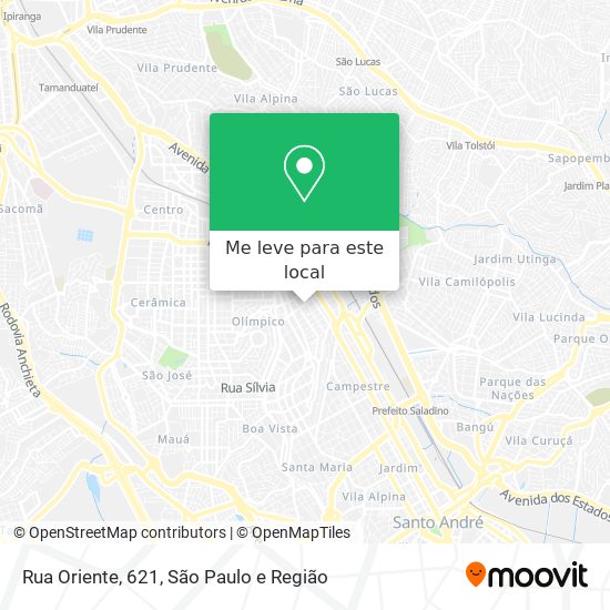 Rua Oriente, 621 mapa