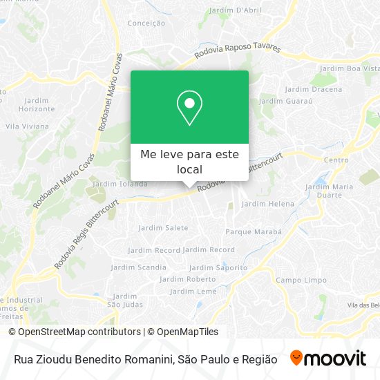 Rua Zioudu Benedito Romanini mapa