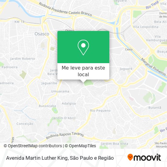 Avenida Martin Luther King mapa