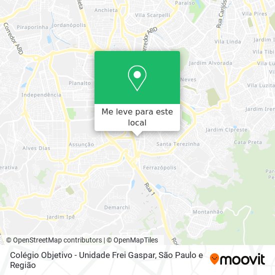 Colégio Objetivo - Unidade Frei Gaspar mapa