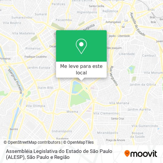 Assembléia Legislativa do Estado de São Paulo (ALESP) mapa