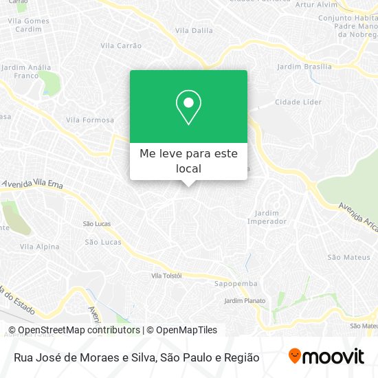 Rua José de Moraes e Silva mapa