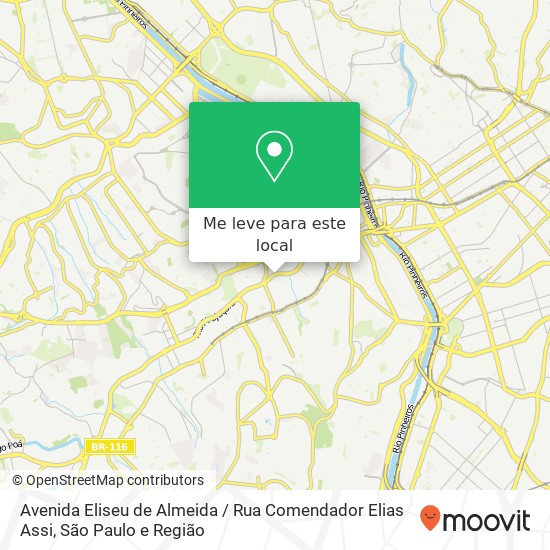 Avenida Eliseu de Almeida / Rua Comendador Elias Assi mapa