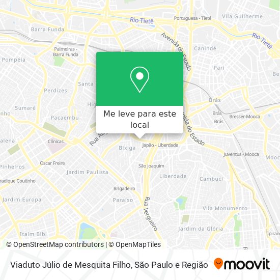 Viaduto Júlio de Mesquita Filho mapa