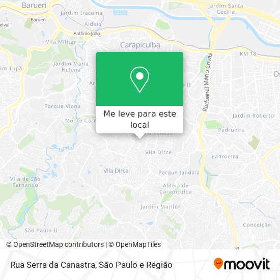 Rua Serra da Canastra mapa