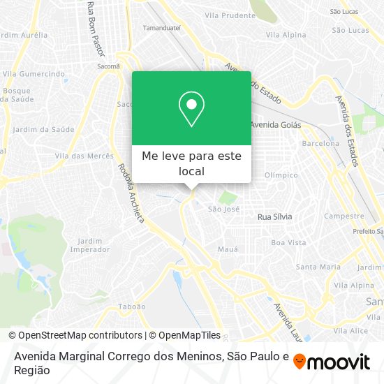 Avenida Marginal Corrego dos Meninos mapa