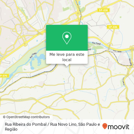 Rua Ribeira do Pombal / Rua Novo Lino mapa
