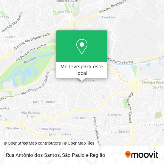 Rua Antônio dos Santos mapa