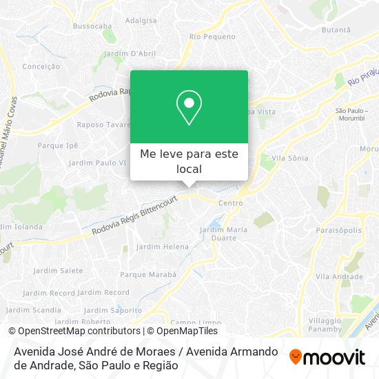 Avenida José André de Moraes / Avenida Armando de Andrade mapa