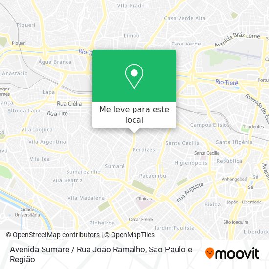 Avenida Sumaré / Rua João Ramalho mapa