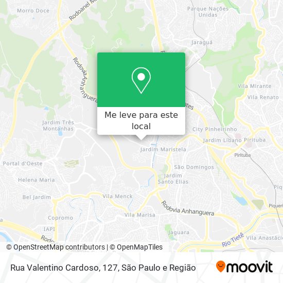 Rua Valentino Cardoso, 127 mapa
