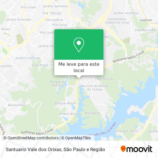 Santuario Vale dos Orixas mapa