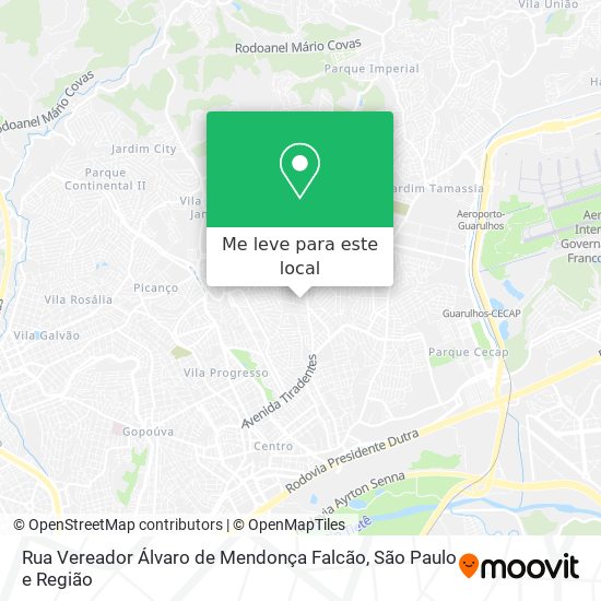 Rua Vereador Álvaro de Mendonça Falcão mapa