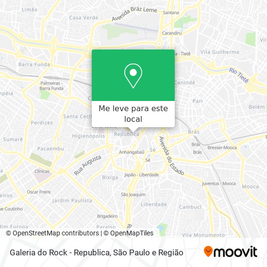 Galeria do Rock - Republica mapa