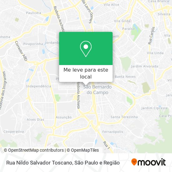 Rua Nildo Salvador Toscano mapa