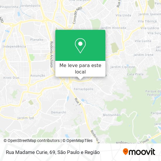 Rua Madame Curie, 69 mapa