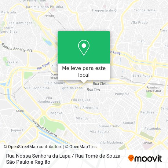 Rua Nossa Senhora da Lapa / Rua Tomé de Souza mapa