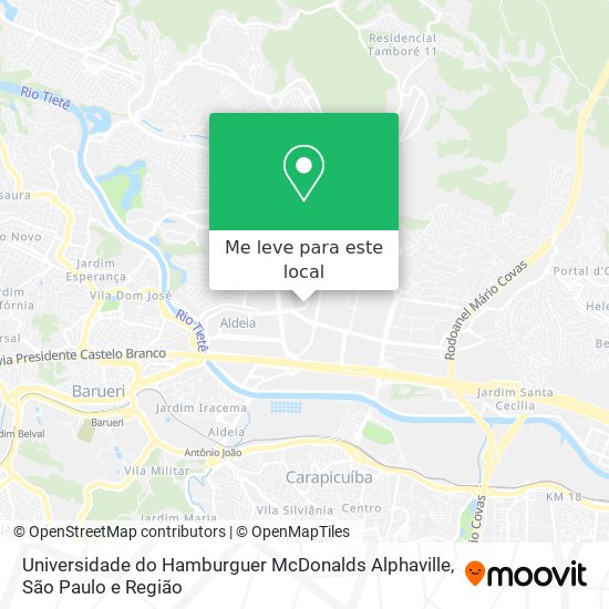 Universidade do Hamburguer McDonalds Alphaville mapa