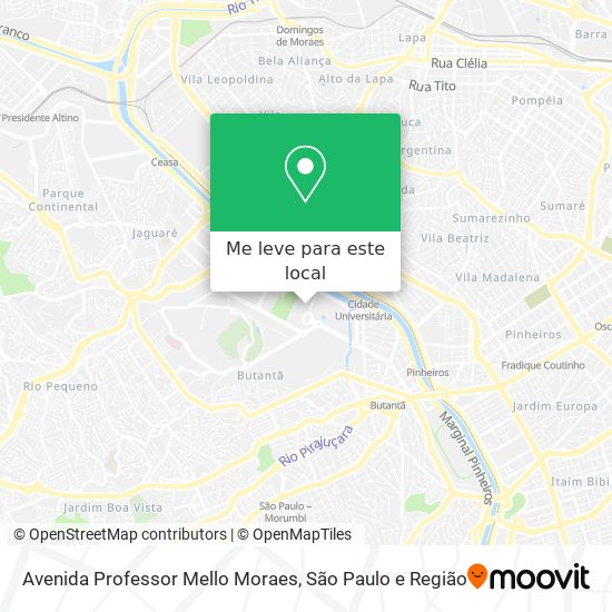 Avenida Professor Mello Moraes mapa
