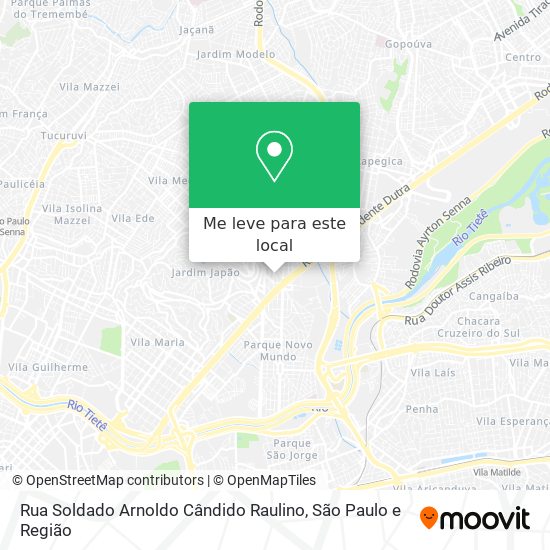 Rua Soldado Arnoldo Cândido Raulino mapa