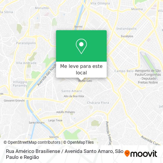 Rua Américo Brasiliense / Avenida Santo Amaro mapa