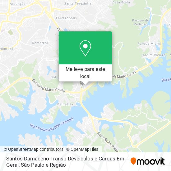 Santos Damaceno Transp Deveiculos e Cargas Em Geral mapa