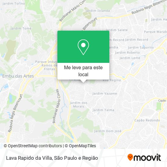 Lava Rapido da Villa mapa