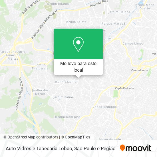 Auto Vidros e Tapecaria Lobao mapa