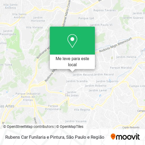 Rubens Car Funilaria e Pintura mapa