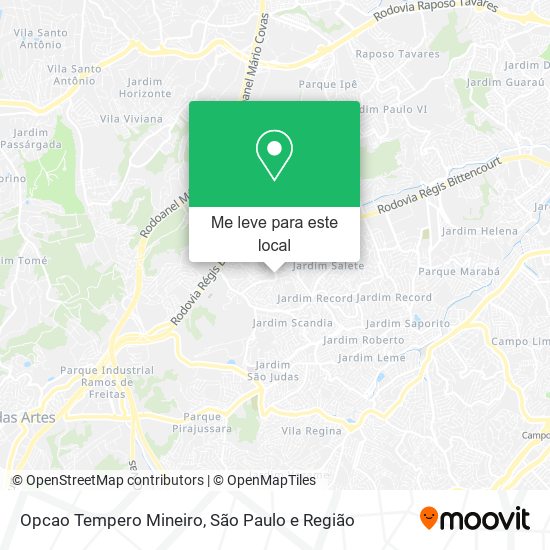 Opcao Tempero Mineiro mapa