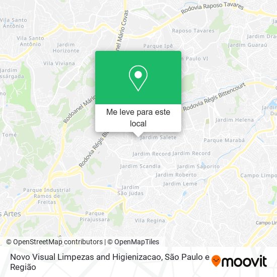 Novo Visual Limpezas and Higienizacao mapa