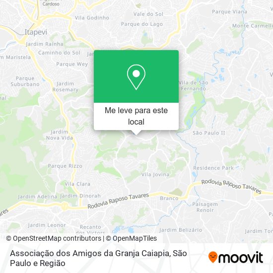 Associação dos Amigos da Granja Caiapia mapa