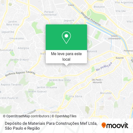 Depósito de Materiais Para Construções Mef Ltda mapa