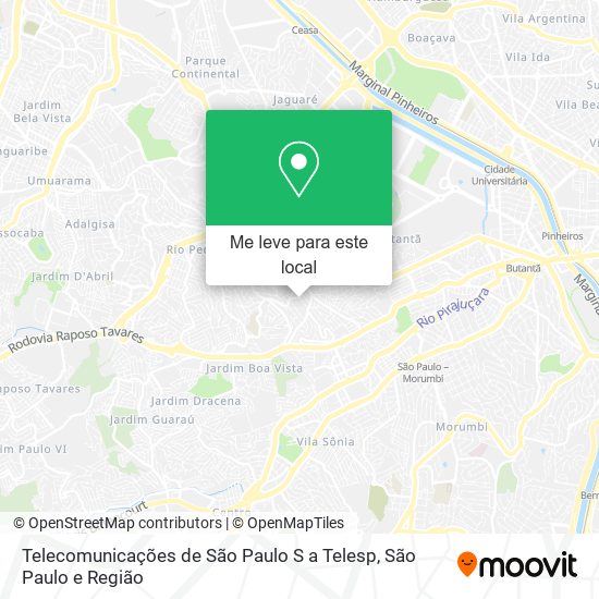 Telecomunicações de São Paulo S a Telesp mapa