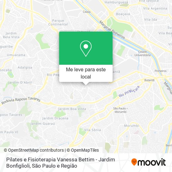 Pilates e Fisioterapia Vanessa Bettim - Jardim Bonfiglioli mapa