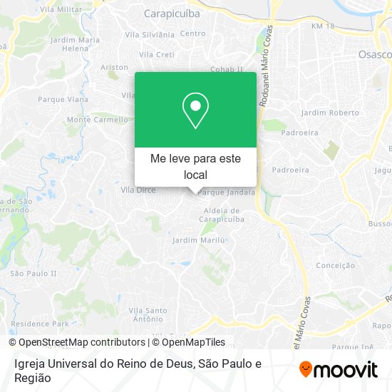 Igreja Universal do Reino de Deus mapa