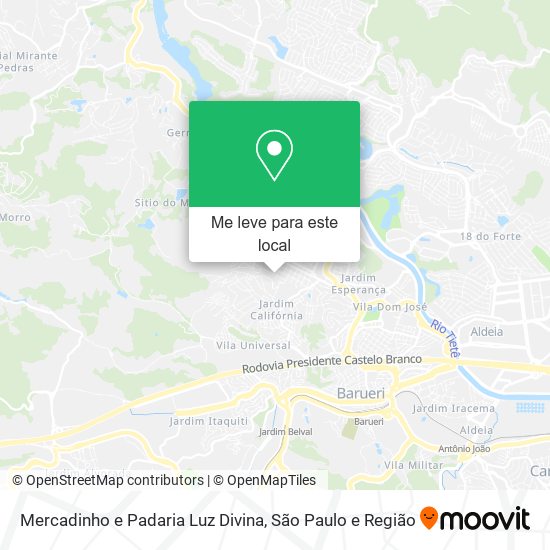 Mercadinho e Padaria Luz Divina mapa