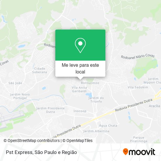 Pst Express mapa