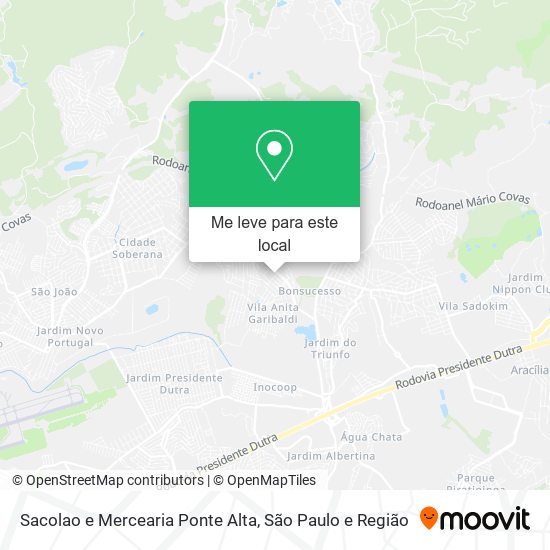 Sacolao e Mercearia Ponte Alta mapa