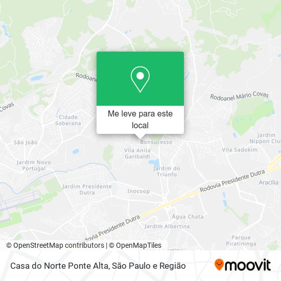Casa do Norte Ponte Alta mapa