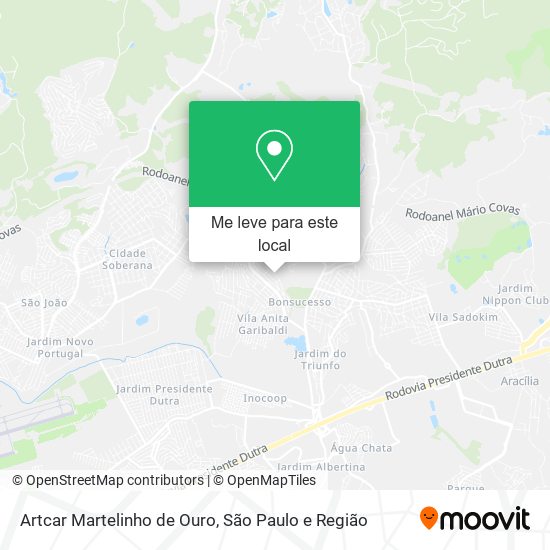 Artcar Martelinho de Ouro mapa