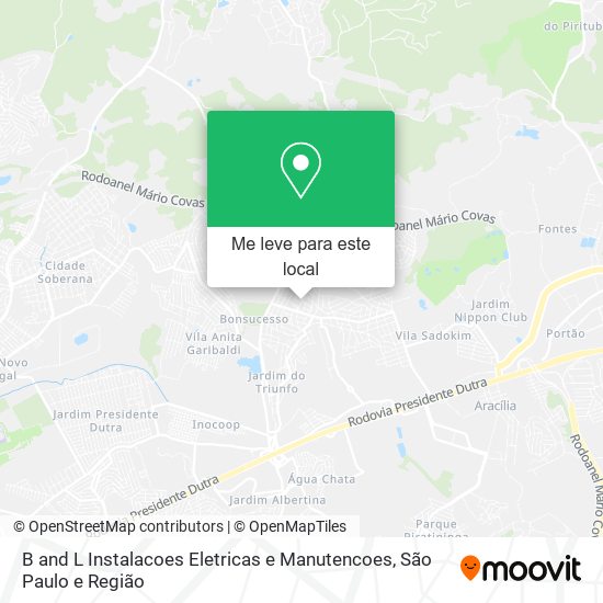 B and L Instalacoes Eletricas e Manutencoes mapa