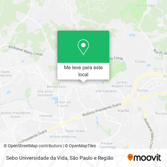 Sebo Universidade da Vida mapa