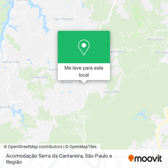 Acomodação Serra da Cantareira mapa