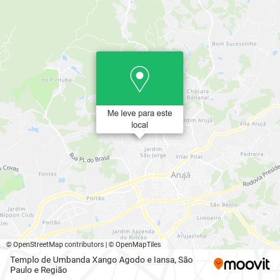 Templo de Umbanda Xango Agodo e Iansa mapa