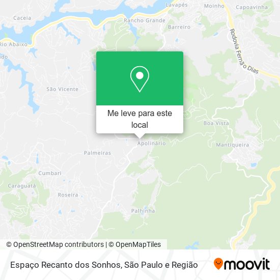 Espaço Recanto dos Sonhos mapa