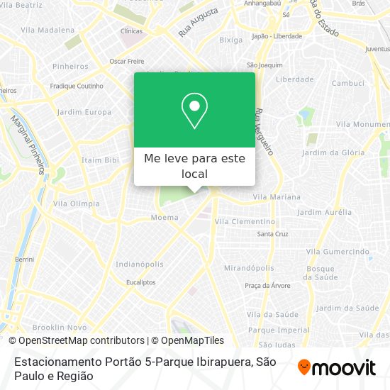Estacionamento Portão 5-Parque Ibirapuera mapa