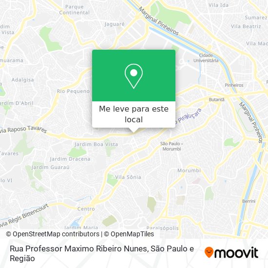 Rua Professor Maximo Ribeiro Nunes mapa