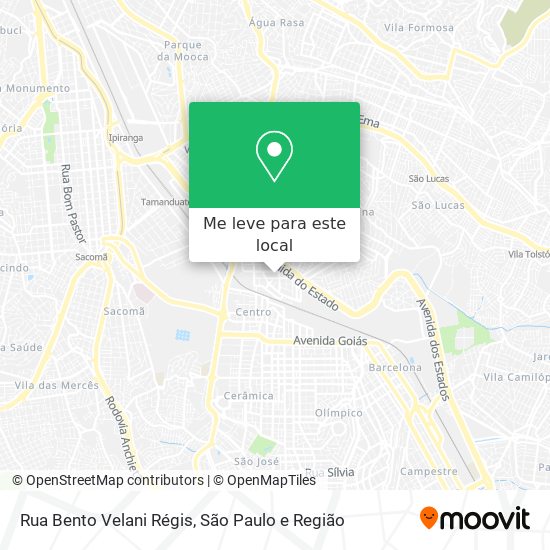 Rua Bento Velani Régis mapa