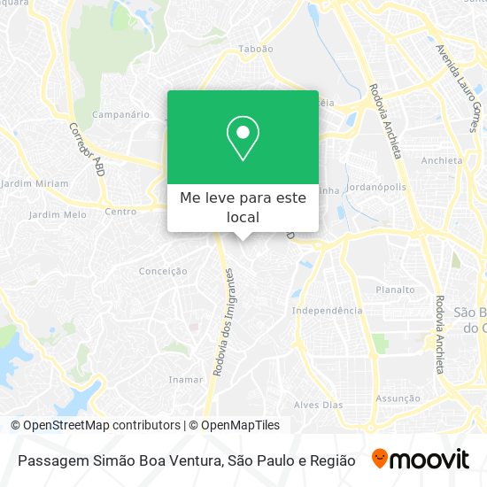 Passagem Simão Boa Ventura mapa